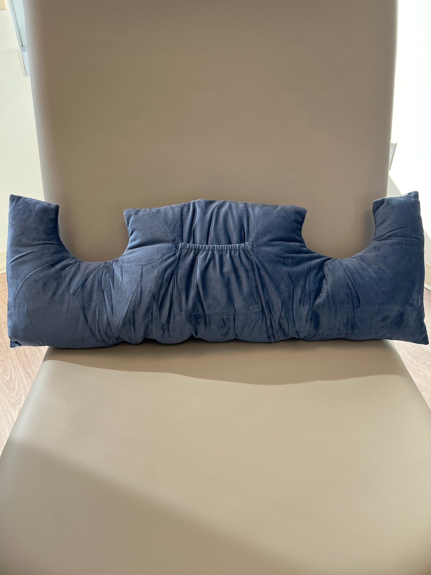 A picture of the mended wing recovery pillow.